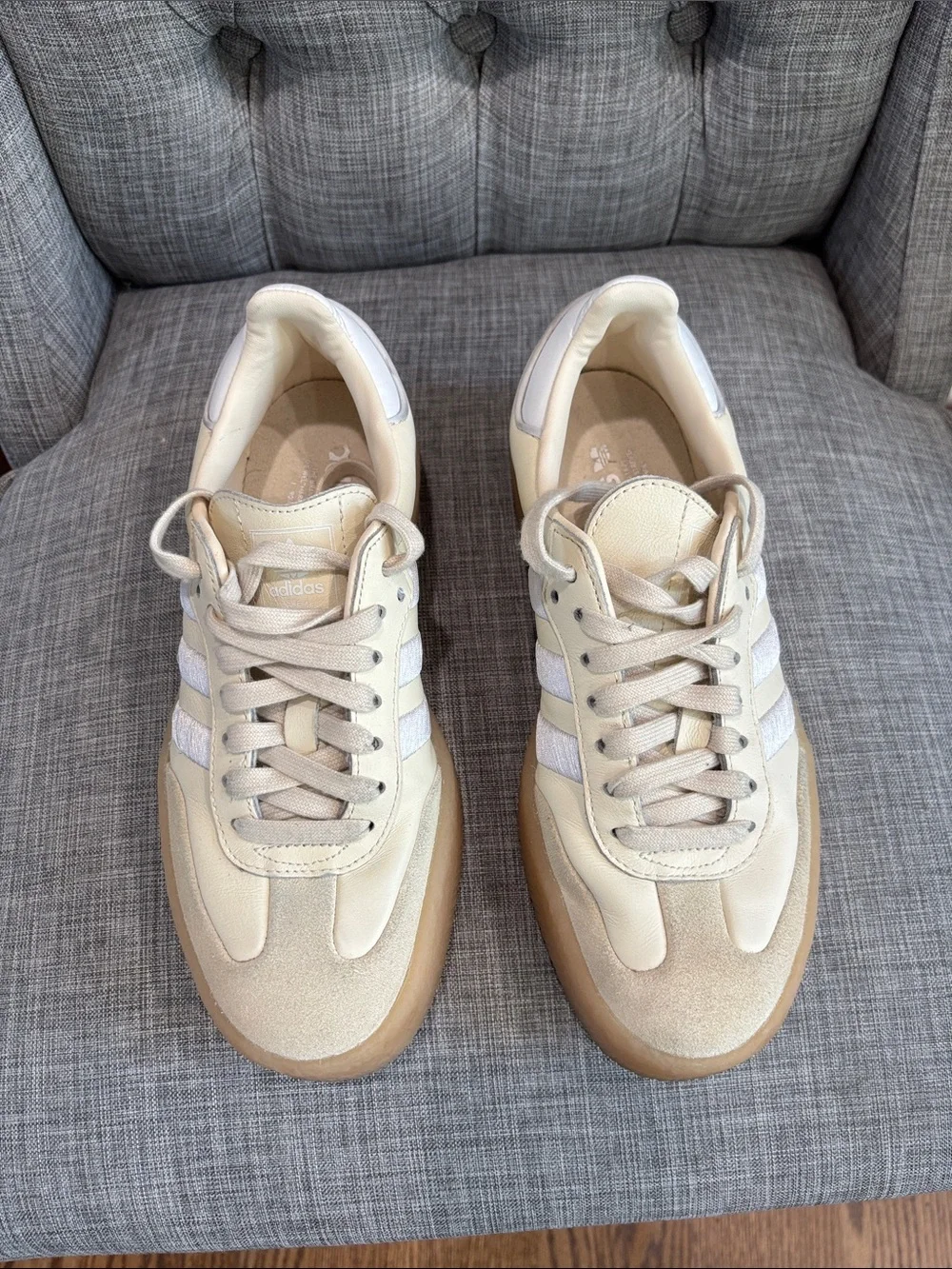 adidas Samba cream white gum sole sneakers